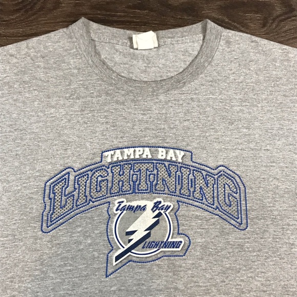 Lee Sports NHL Tampa Bay Lightning Men’s Hockey Sports Team Gray T-Shirt Size XL - Picture 2 of 7